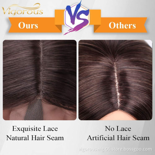 Vigorous Cheap Long Body Wave Front Lace Ombre Blonde With Pre Plucked Hairline Heat Resistant Fiber Wigs Synthetic Hair Wigs